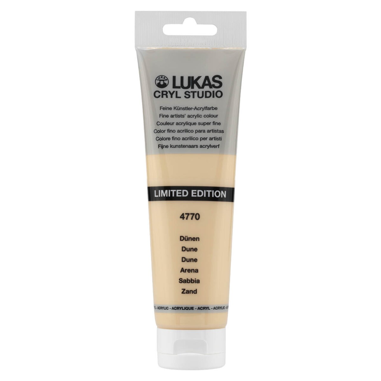 Lukas CRYL Studio Artist Acrylic Paint, Dune, 125 ml Tube - High Pigment Acrylic Paints for Canvas Painting, Large Scale Works - Medium-Viscosity, Water-Mixable, Fast Drying